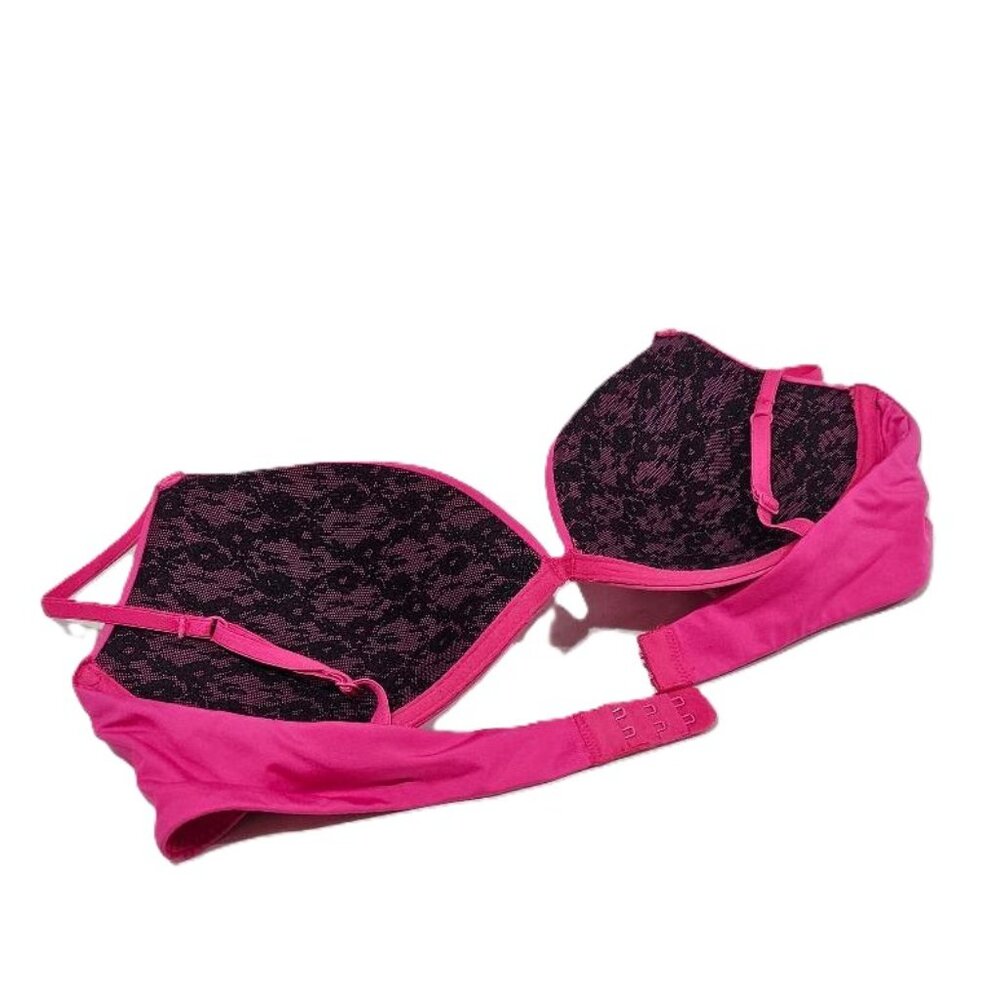 URBANOLOGY HOT PINK BLACK LACE ADJUSTABLE BRA SIZE 36C